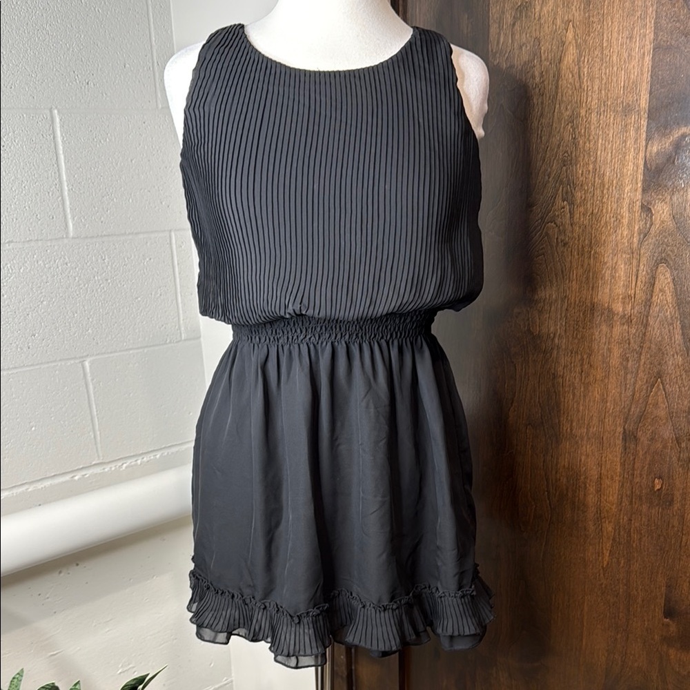 Disney D Signed Girls Black Dress with Ruffle Detail Size L Girls